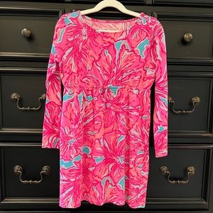 Floral Pink and Blue Kids Dress